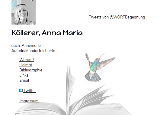 Screenshot Webseite Annemarie Köllerer